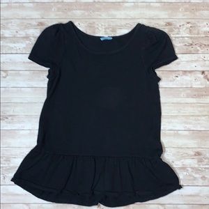 Leifnotes Anthropologie Black Top Ruffled Bottom